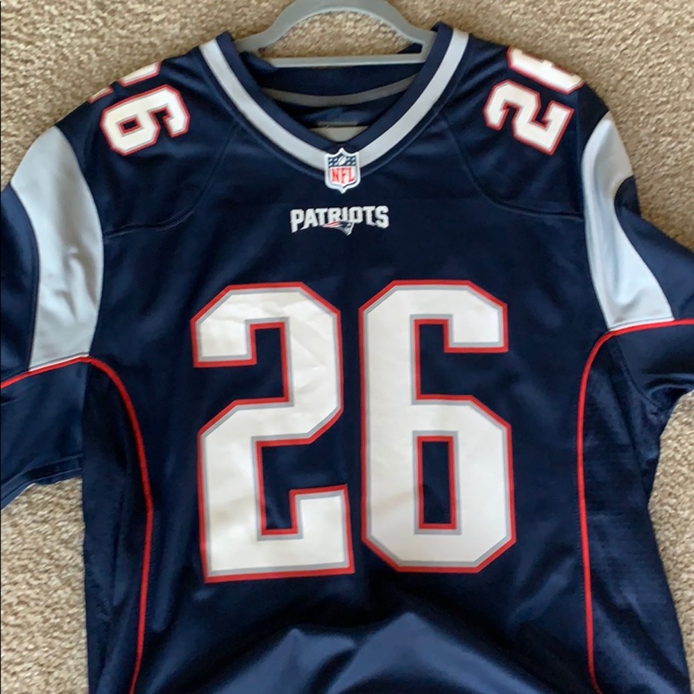 NFL New England Patriots Navy Blue #26 Replica Jersey